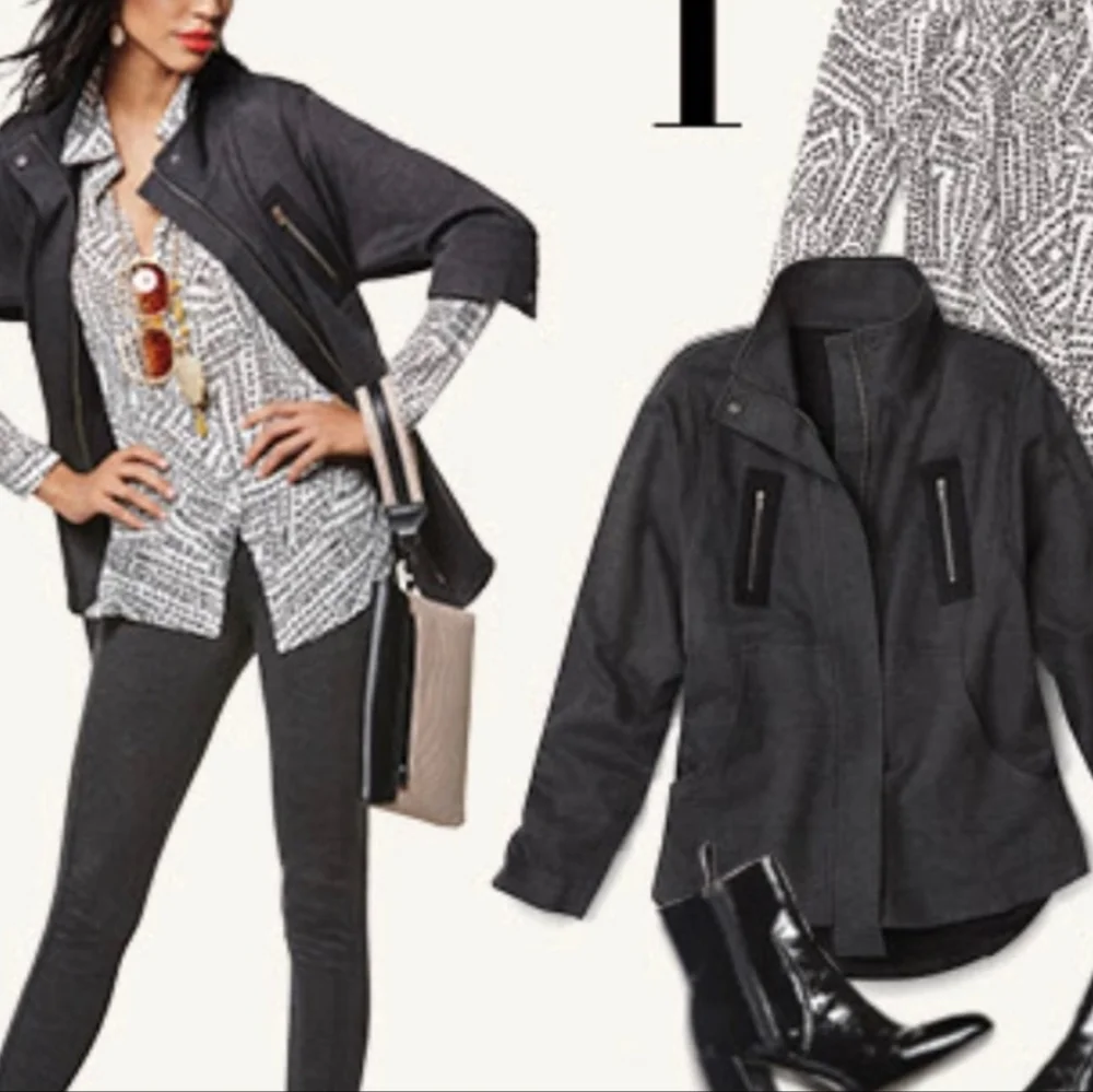 Cabi $178 Love Carol Collection Black Gray Mesh Jacket M - Picture 8 of 13